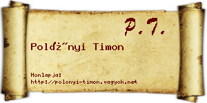 Polónyi Timon névjegykártya